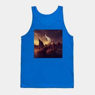 Viking Raiders on Longships Tank Top